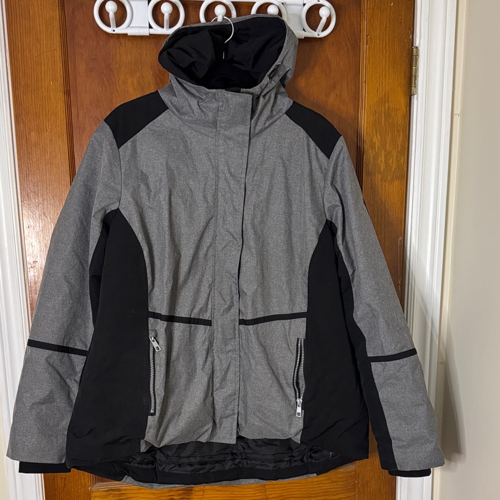 Gray and Black Hooded Jacket